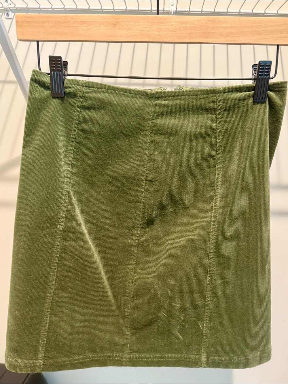 Olive Green Corduroy Mini Skirt